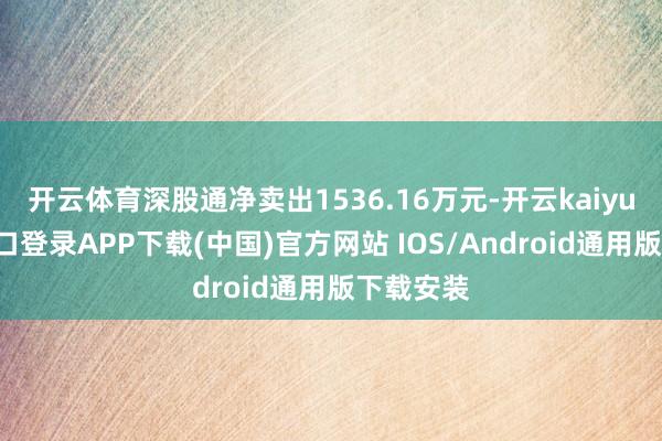 开云体育深股通净卖出1536.16万元-开云kaiyun登录入口登录APP下载(中国)官方网站 IOS/Android通用版下载安装